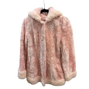 Vintage Maria Dionisiou Pink Faux Fur Women's Coat